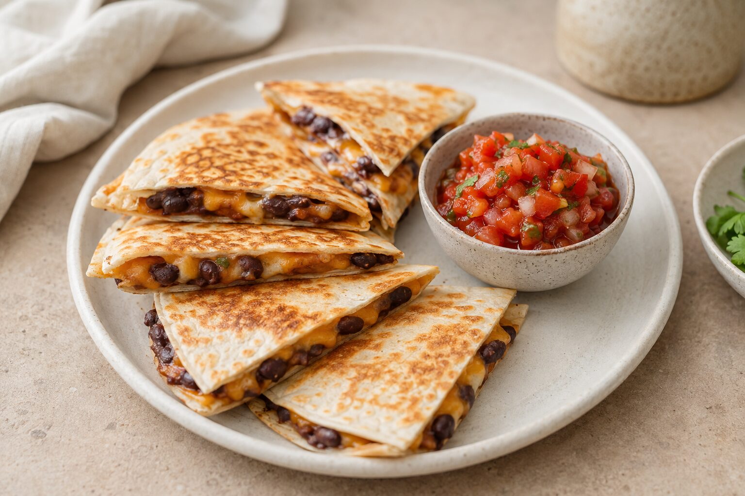 Mini Bean and Cheese Quesadillas